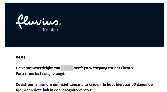 De medewerker ontvangt de uitnodiging om zich te registreren per mail.