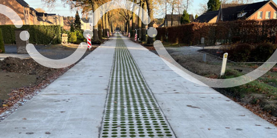 Wegdek als gatenkaas tegen wateroverlast in Zutendaal Wegdek als gatenkaas tegen wateroverlast in Zutendaal