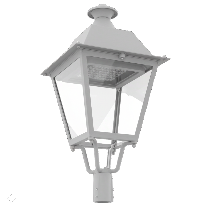 LUCERA LED is een stijlvolle armatuur die is ontworpen voor stedelijke en parkverlichtingstoepassingen. Hij is gemaakt van hogedrukgegoten aluminium en afgewerkt met een duurzame poedercoating.