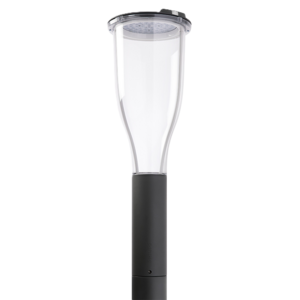 "Metronomis LED is de eerste reeks paaltoparmaturen ter wereld die een palet van lichteffecten biedt waarmee aan projecten een unieke contextuele of esthetische touch verleend kan worden. Overdag past het discrete, transparante ontwerp naadloos in zijn omgeving, terwijl het ´s nachts juist functioneel en decoratief overkomt."