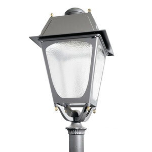 Valentino gestructureerde plexi van Schréder is een klassiek LED-armatuur met een gestructureerde plexiglas kap, ideaal voor energiezuinige en decoratieve straatverlichting.